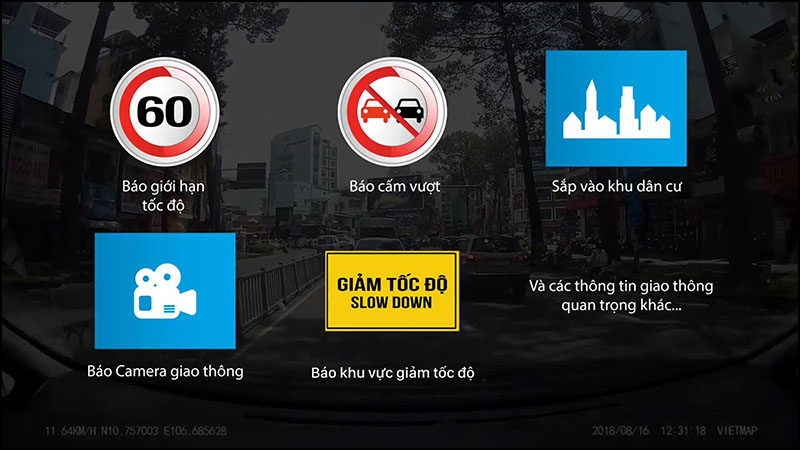 C&aacute;c biển th&ocirc;ng b&aacute;o m&agrave; camera h&agrave;nh tr&igrave;nh Vietmap c&oacute; thể nhận dạng